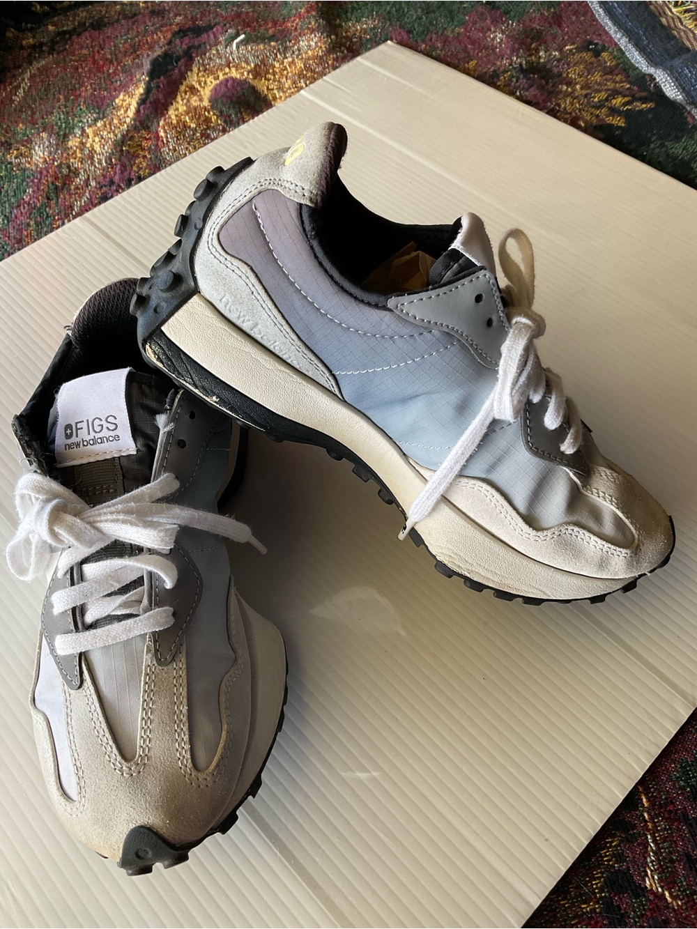 FIGS x New Balance Gray & White Retro Runner Sneakers Sz 8